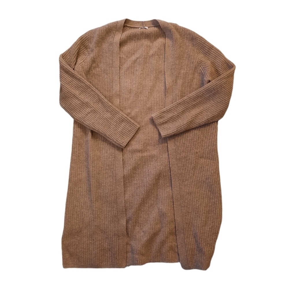 J Crew Long Maxi Cardigan Sweater Tan/Caramel/Camel Brown Color Womens M